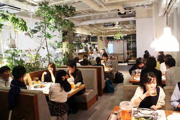 フューチャー・ランゲージをもとにデザインされたカフェ・レストラン